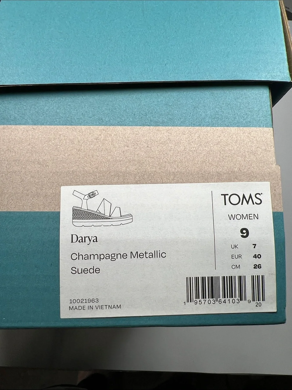 TOMS Women's Darya Open Toe Wedge Sandals Size 9